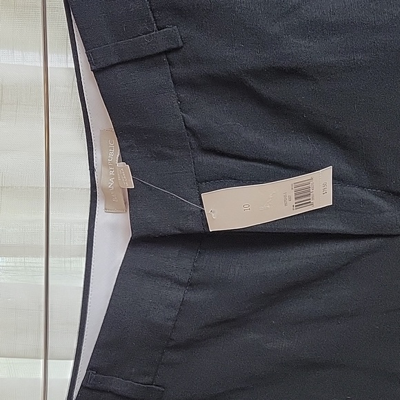 NWT Banana Republic Linen Blend Black Pants Size 10 - Picture 2 of 8